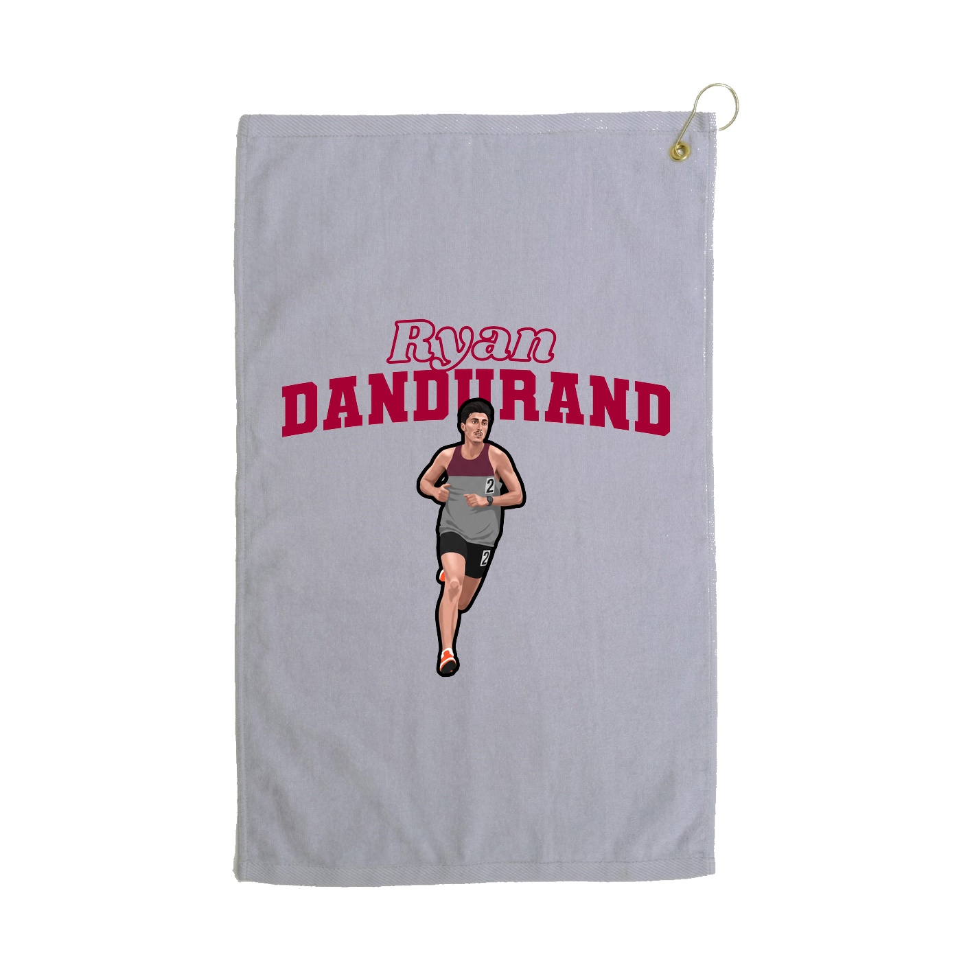Golf Towel — Name Arch in Grey