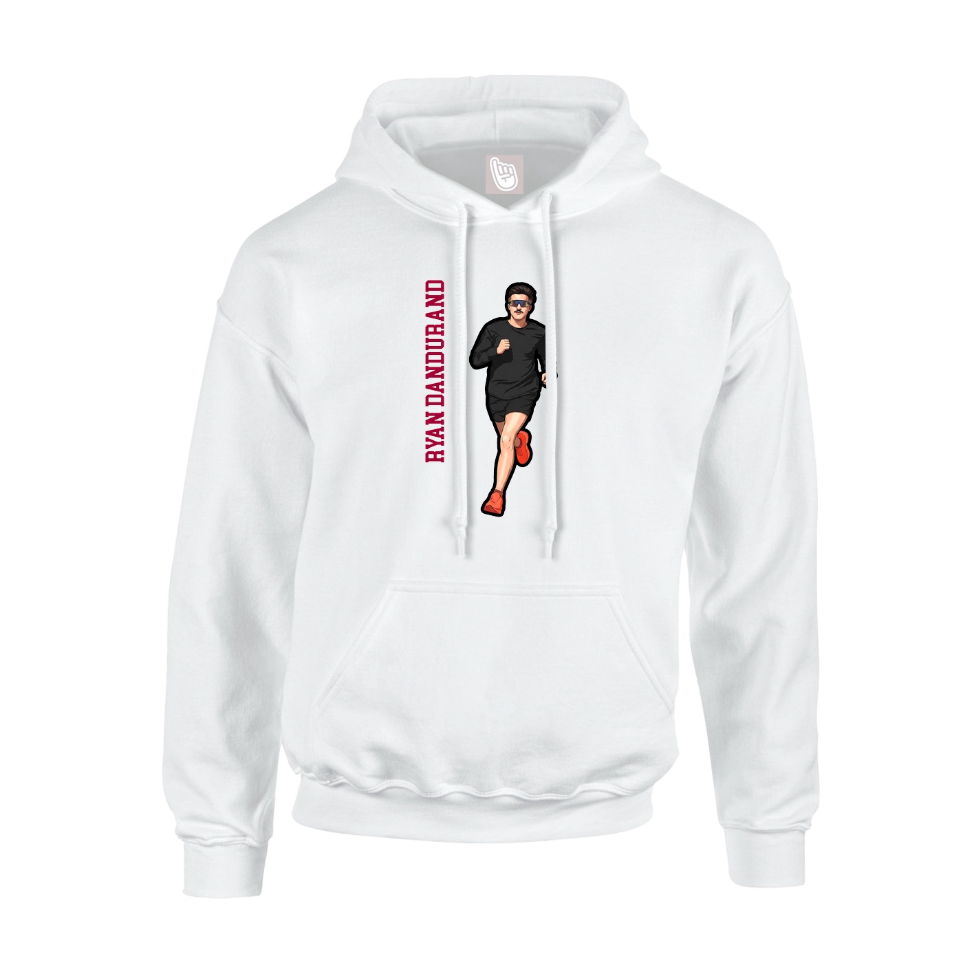Youth Hoodie — Name Vertical in White