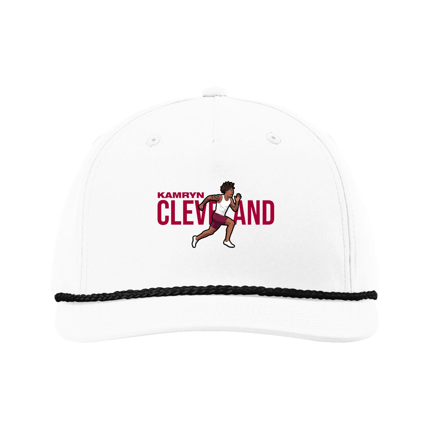 Five-Panel Classic Rope Cap — Player Name in White