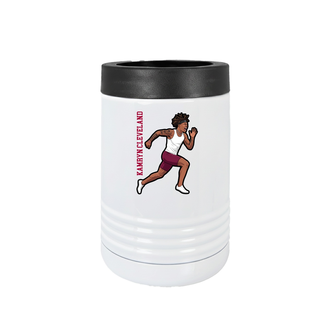 Beverage Holder — Name Vertical in White