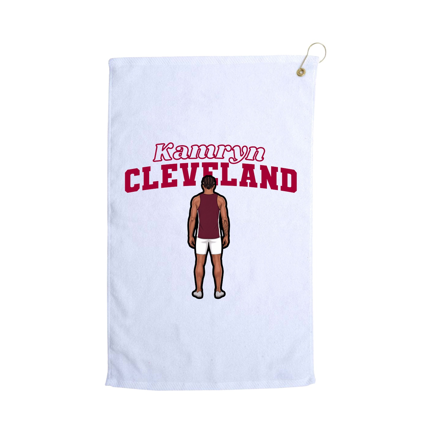 Golf Towel — Name Arch in White