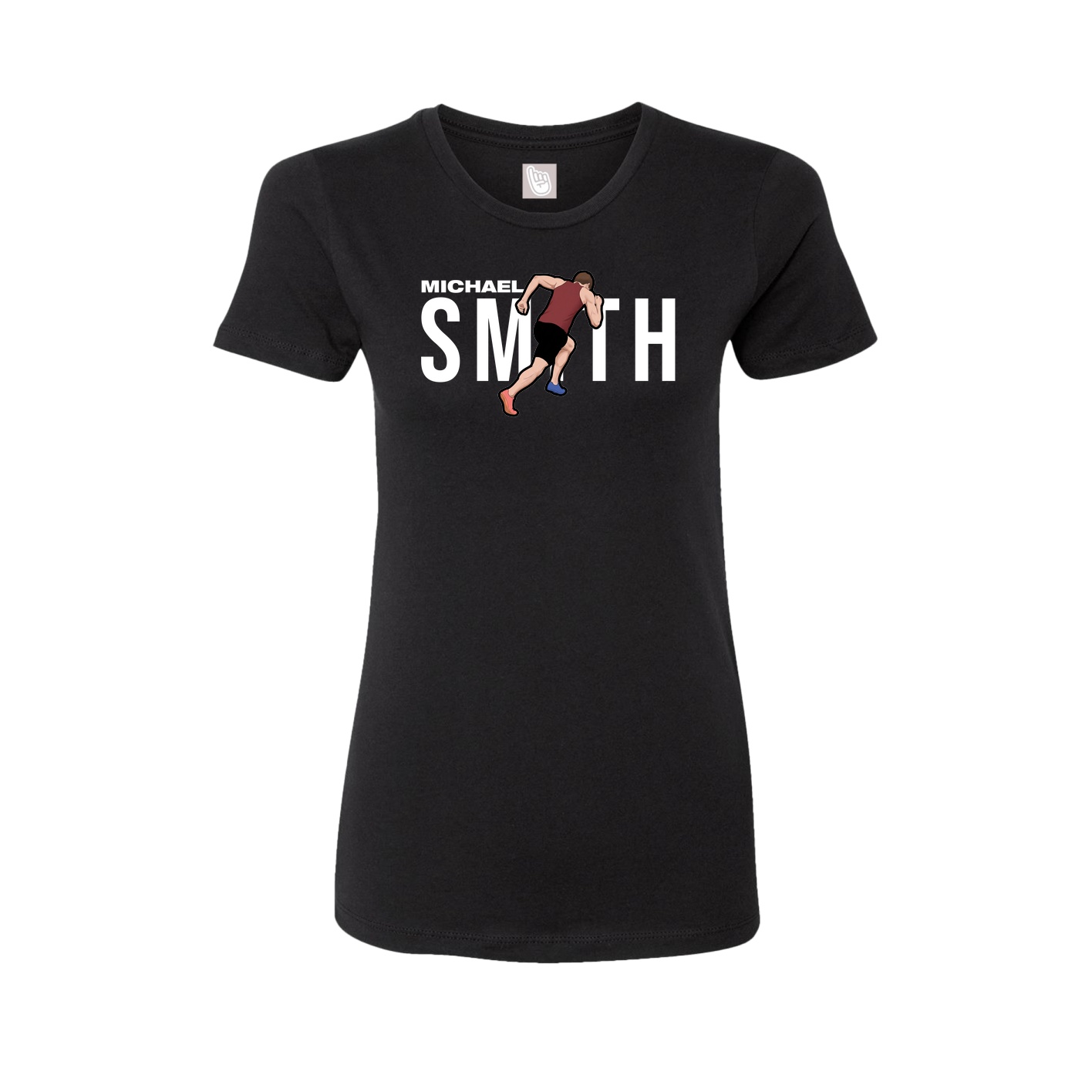 Fitted Women's Tee — Player Name in Black