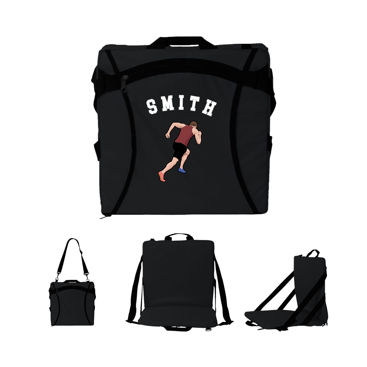 Folding Stadium Seat — Shirsey Arch in Black
