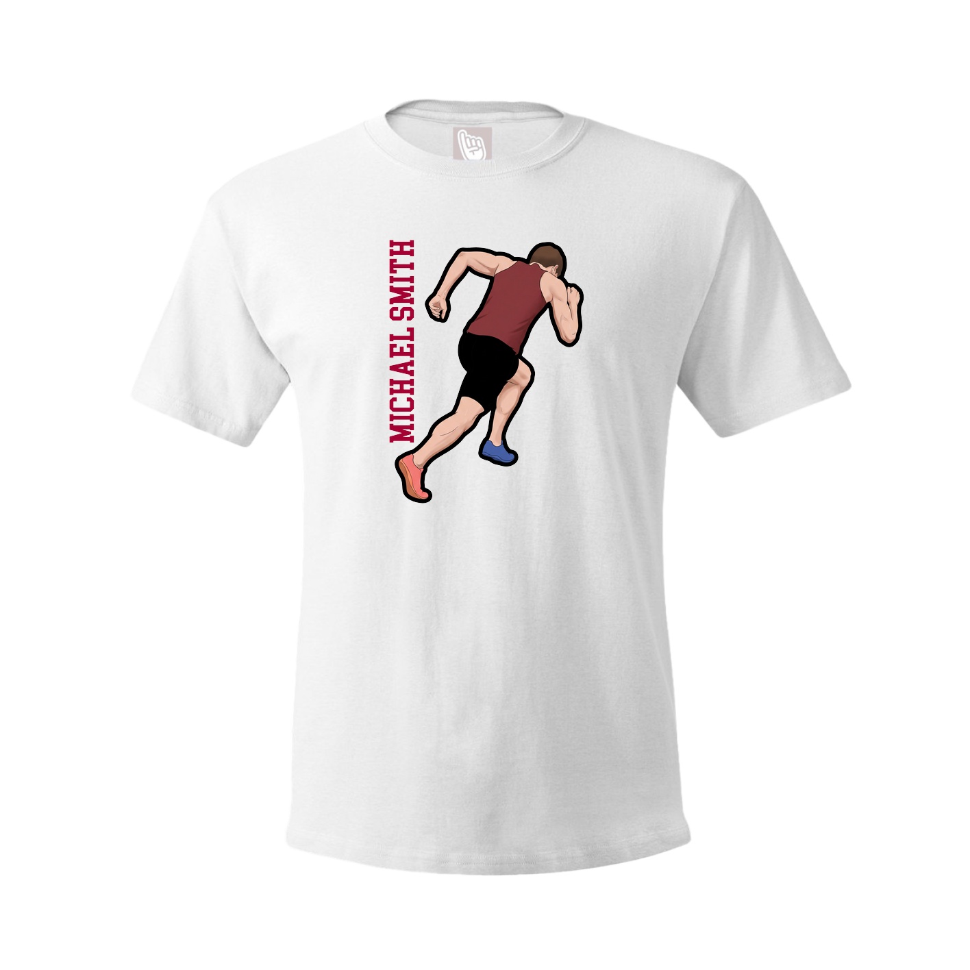 Tee — Name Vertical in White