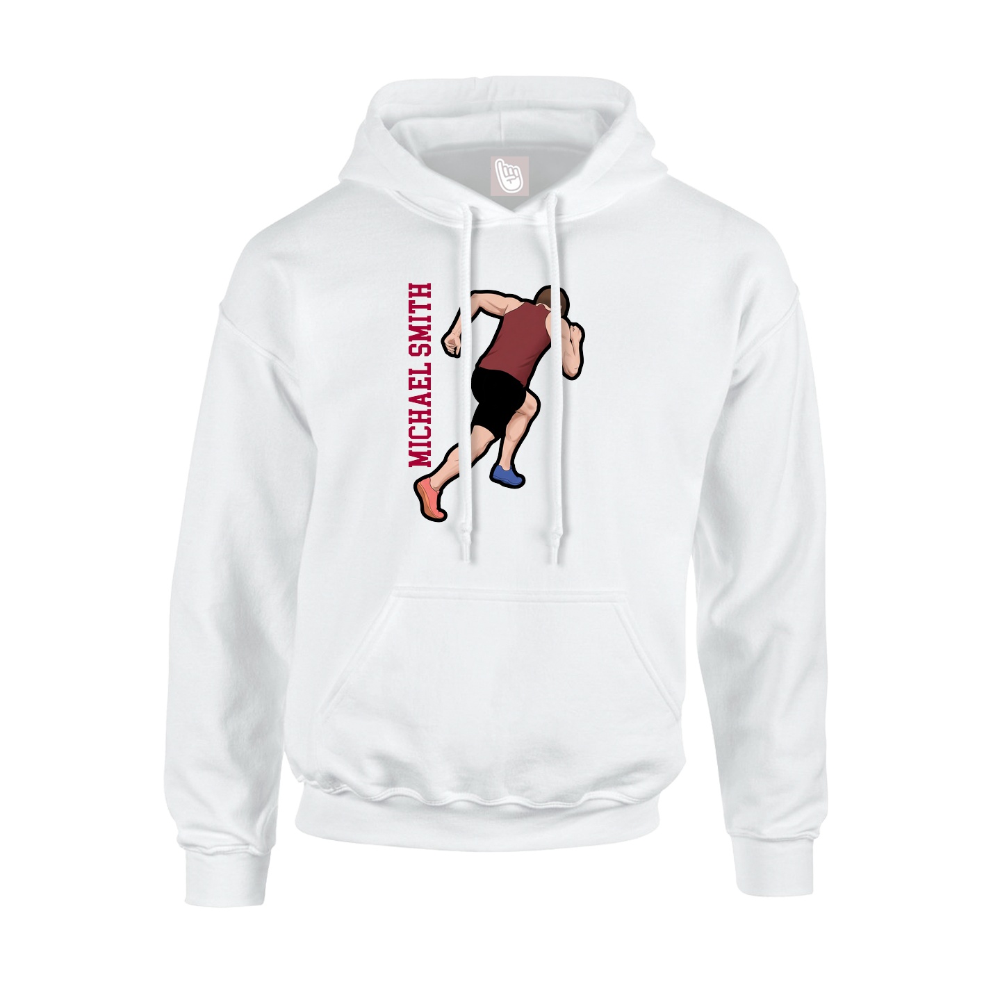 Hoodie — Name Vertical in White