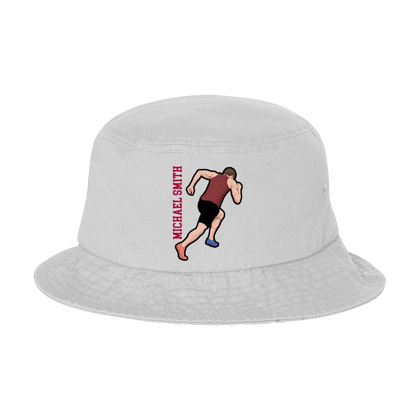 Bucket Cap — Name Vertical in White