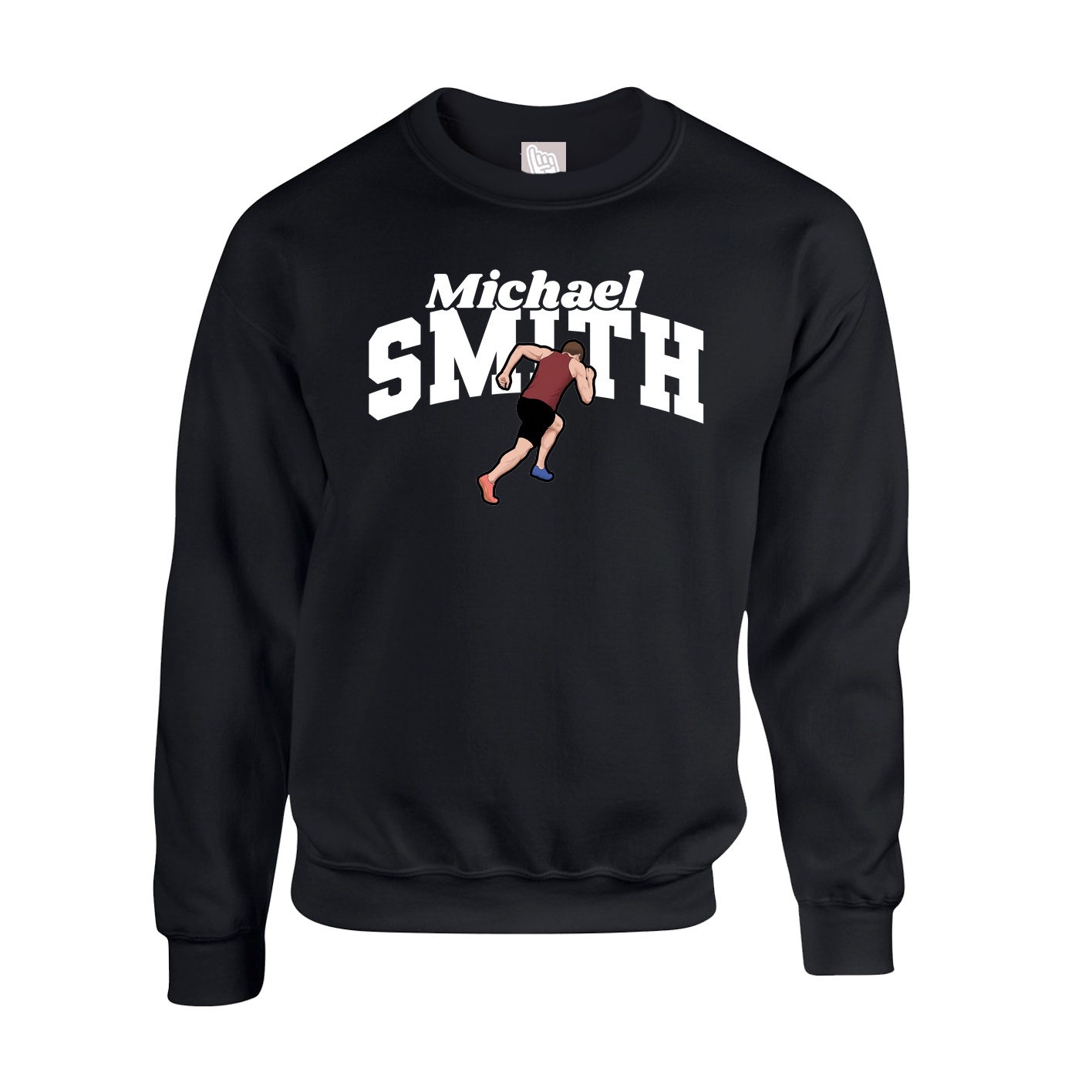 Fleece Crew — Signature Arch in Black
