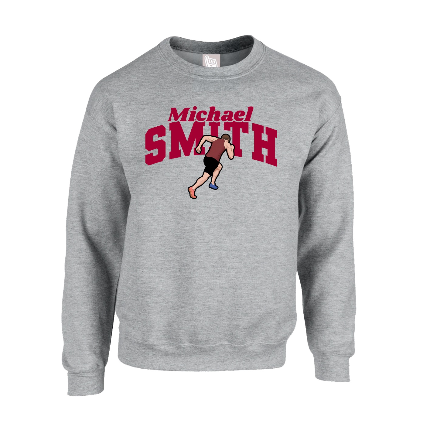Fleece Crew — Signature Arch in Grey