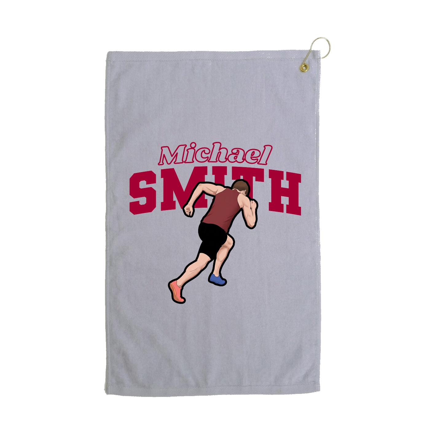 Golf Towel — Name Arch in Grey