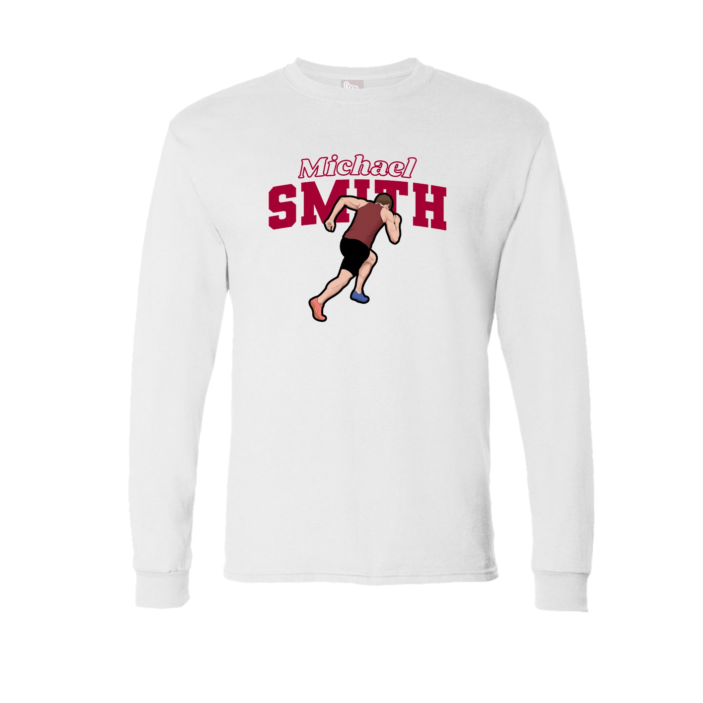 Long Sleeve Tee — Name Arch in White