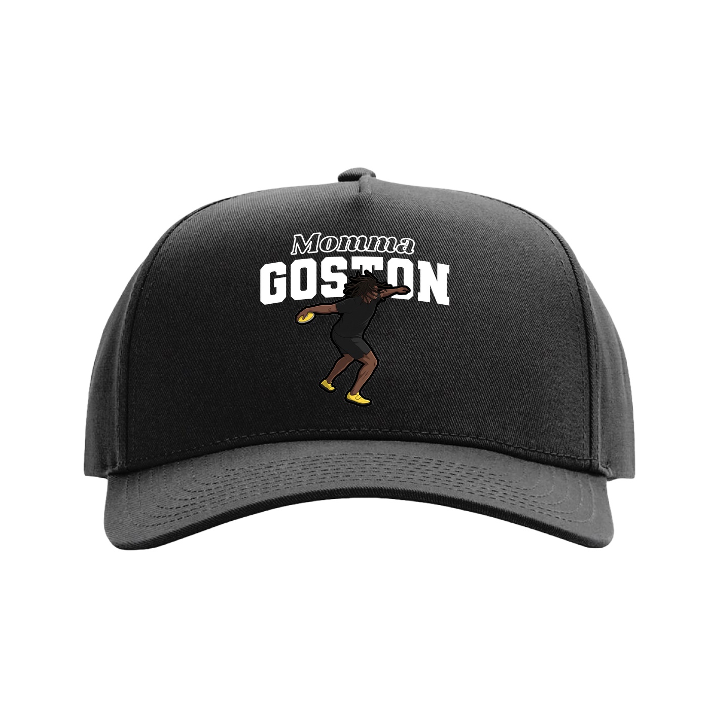 Full Fabric Five-Panel Champ Cap — Mothers Day Block in Black