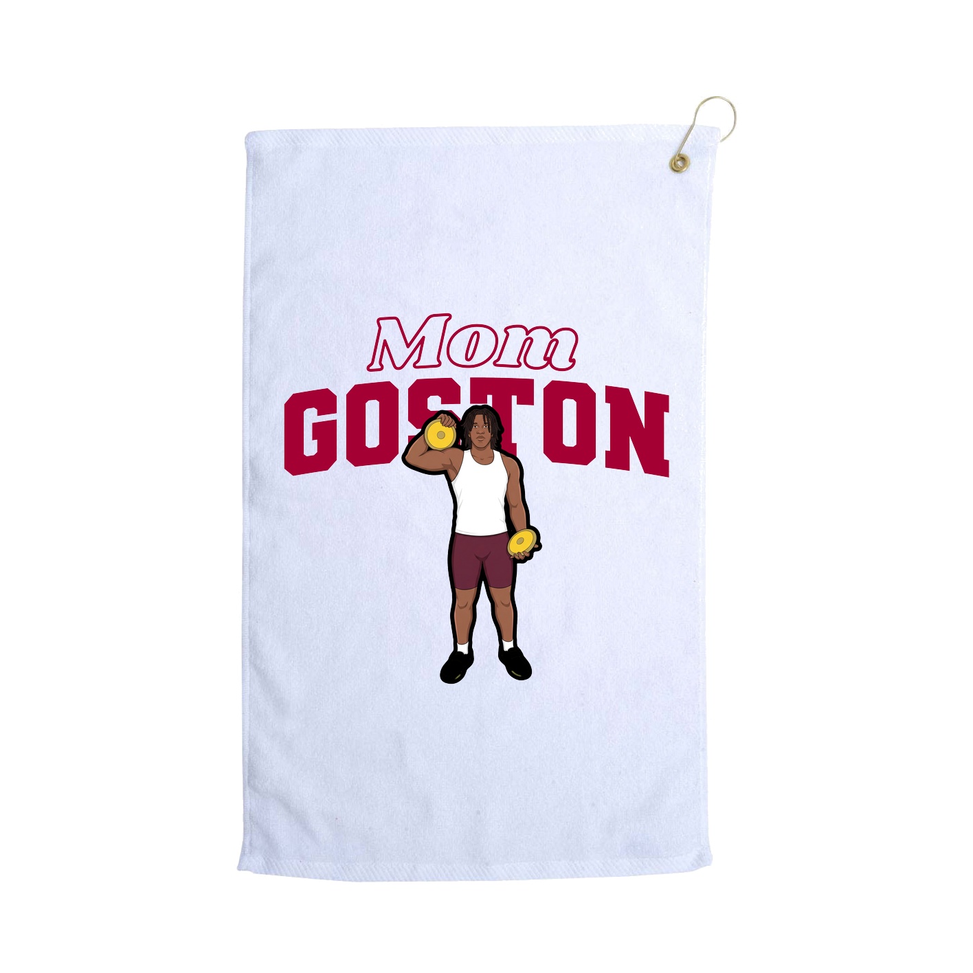 Golf Towel — Mothers Day Block in White