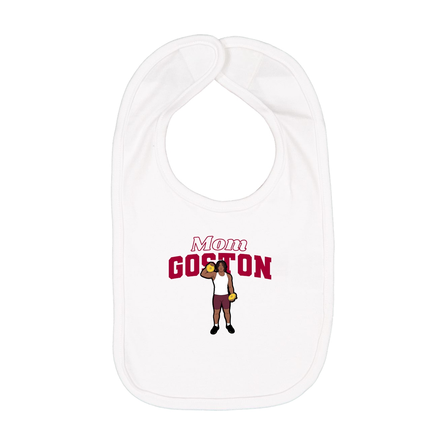 Infant Bib — Mothers Day Block in White