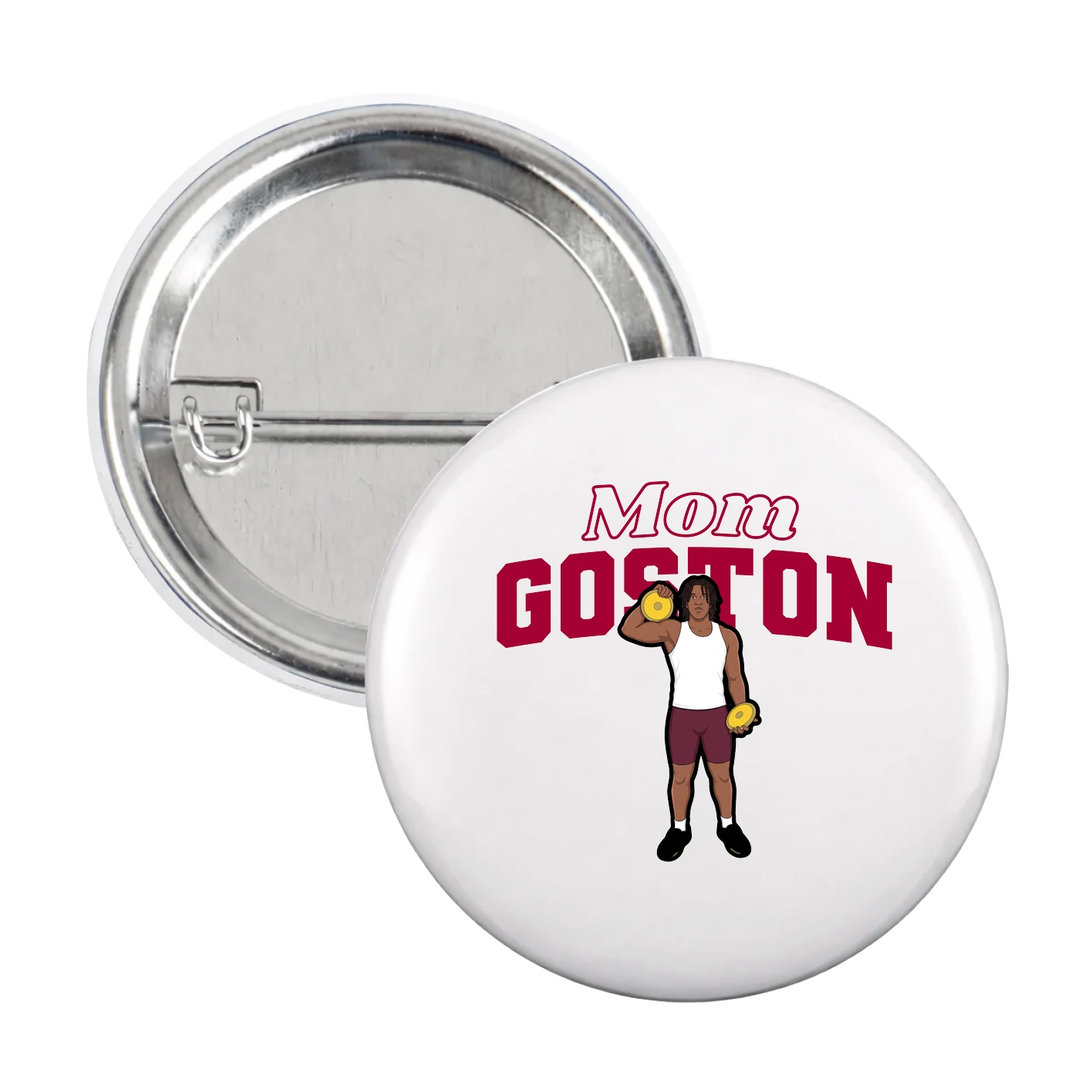 Game Day Button — Mothers Day Block in White