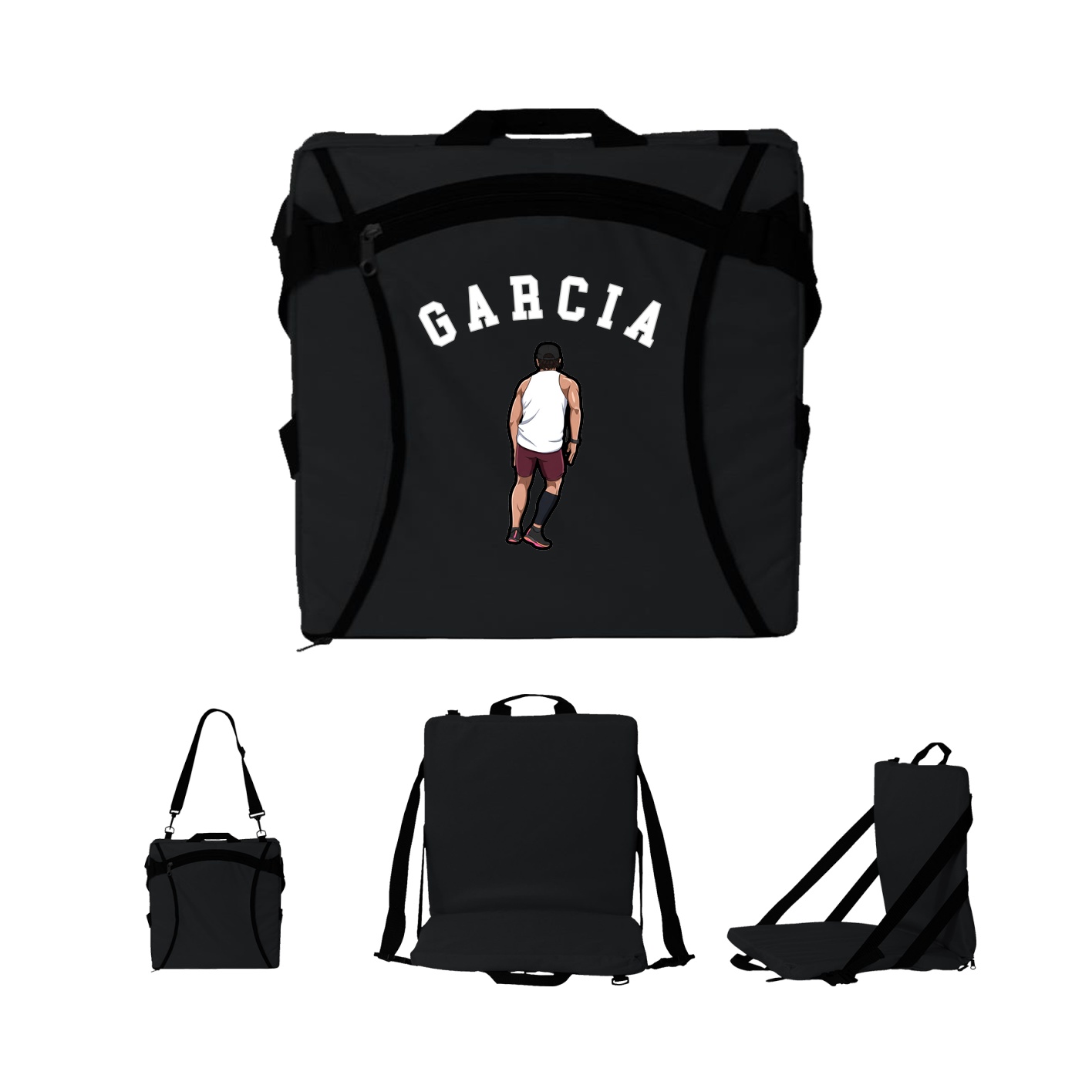Folding Stadium Seat — Shirsey Arch in Black