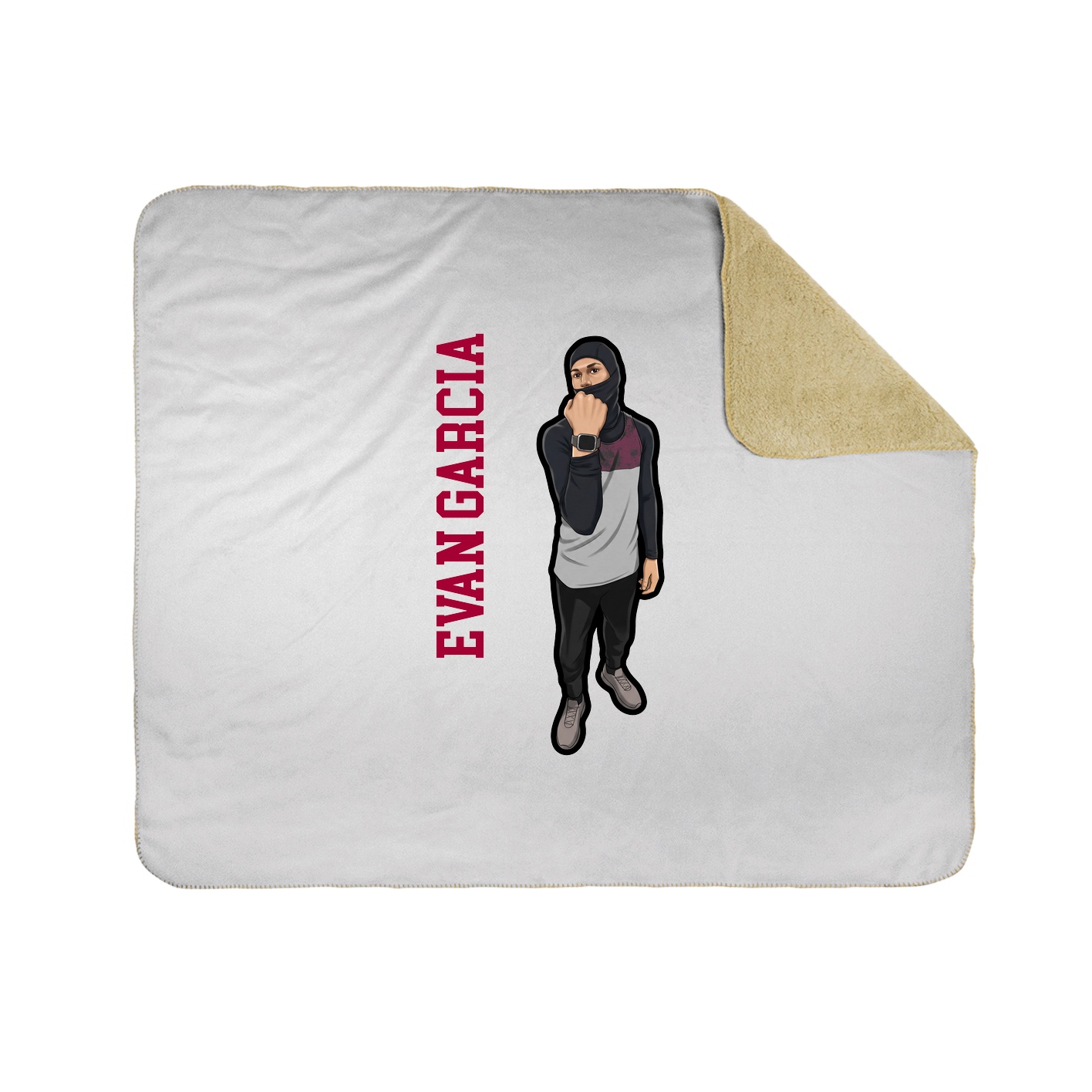 Throw Blanket — Name Vertical in White