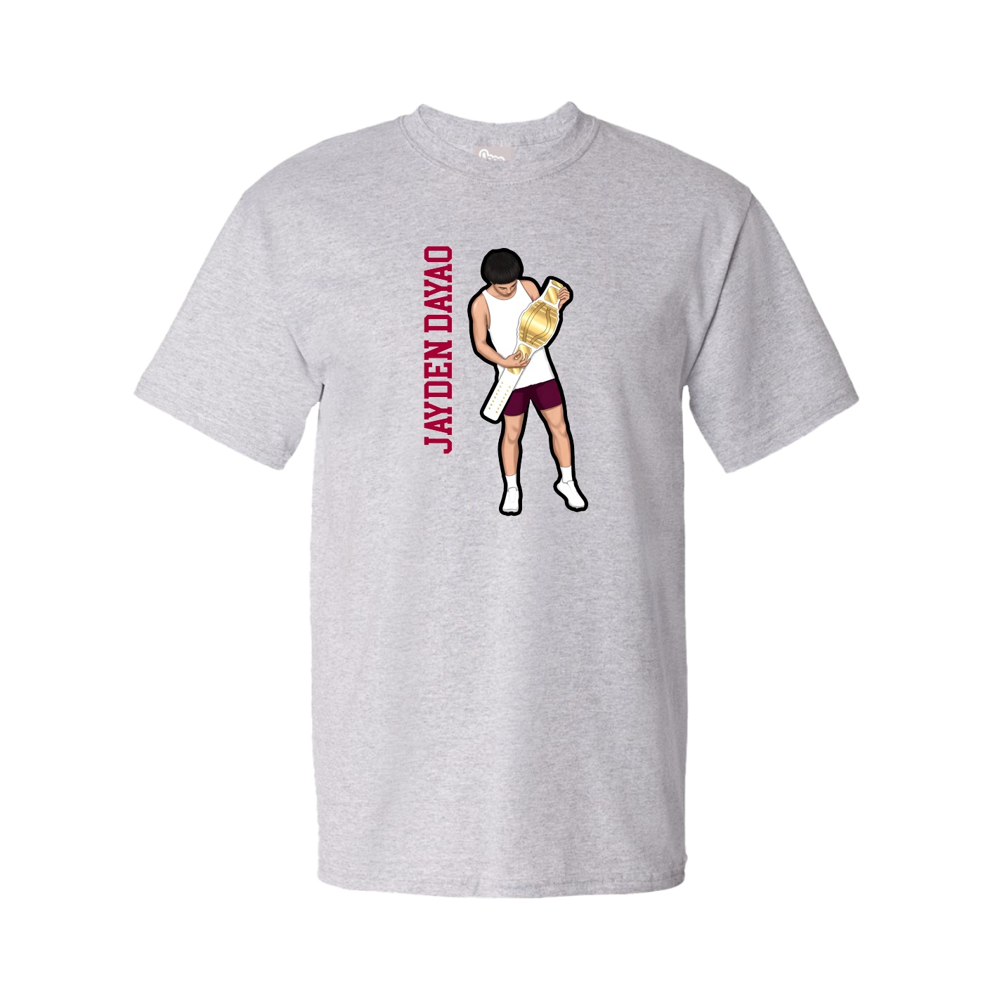 Tee — Name Vertical in Grey