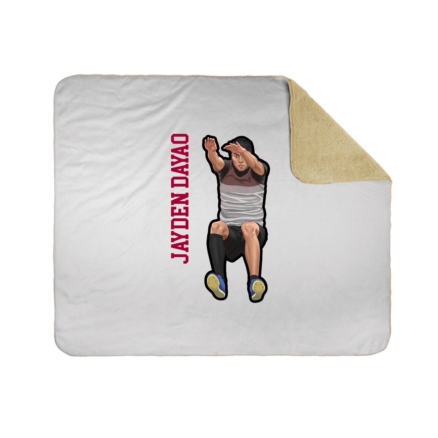 Throw Blanket — Name Vertical in White