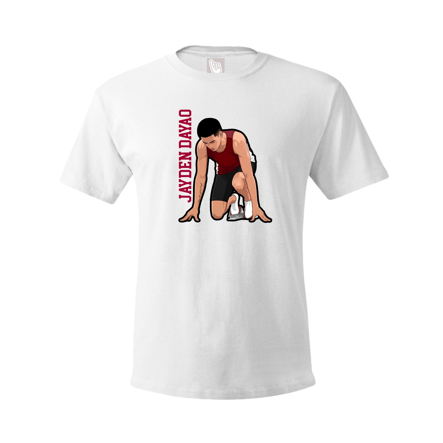 Youth Tee — Name Vertical in White