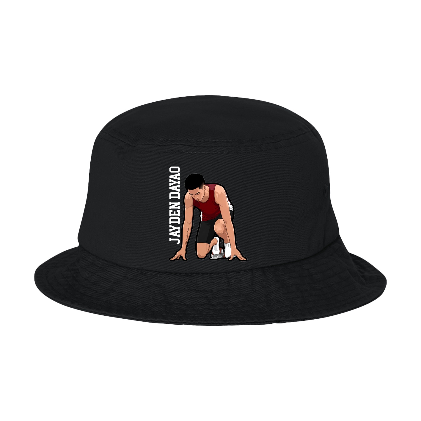 Bucket Cap — Name Vertical in Black