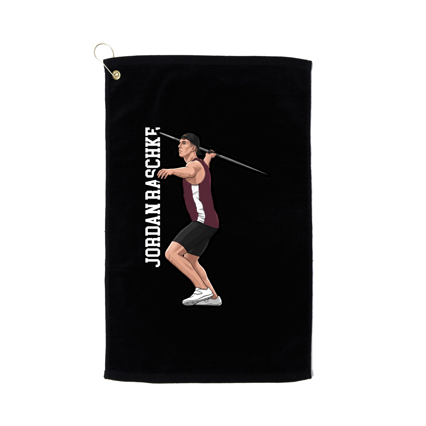 Golf Towel — Name Vertical in Black