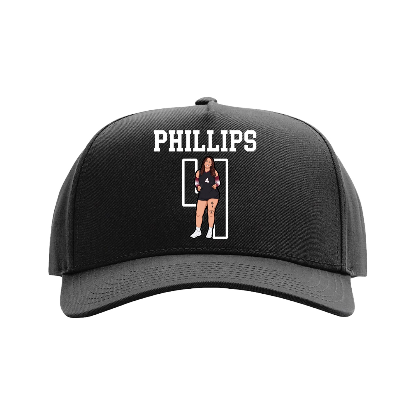 Full Fabric Five-Panel Champ Cap — Shirsey in Black