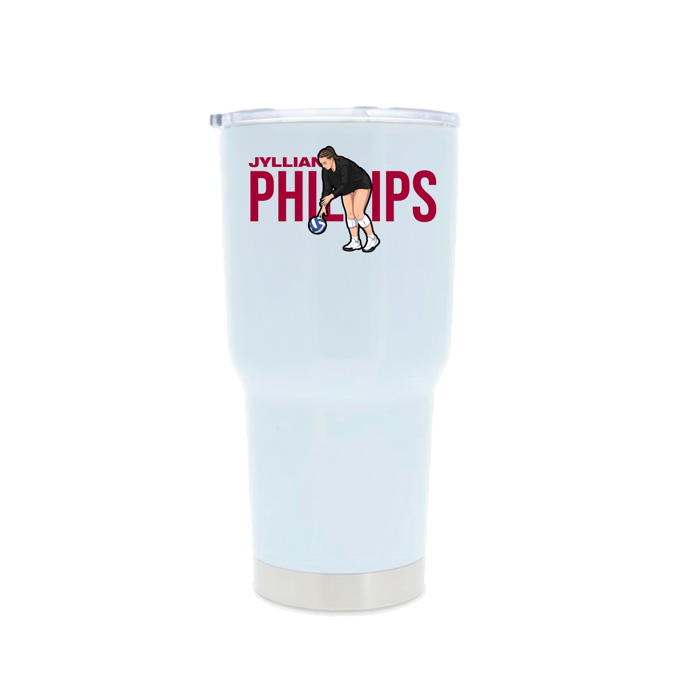 30oz Stainless Steel Tumbler — Player Name in White