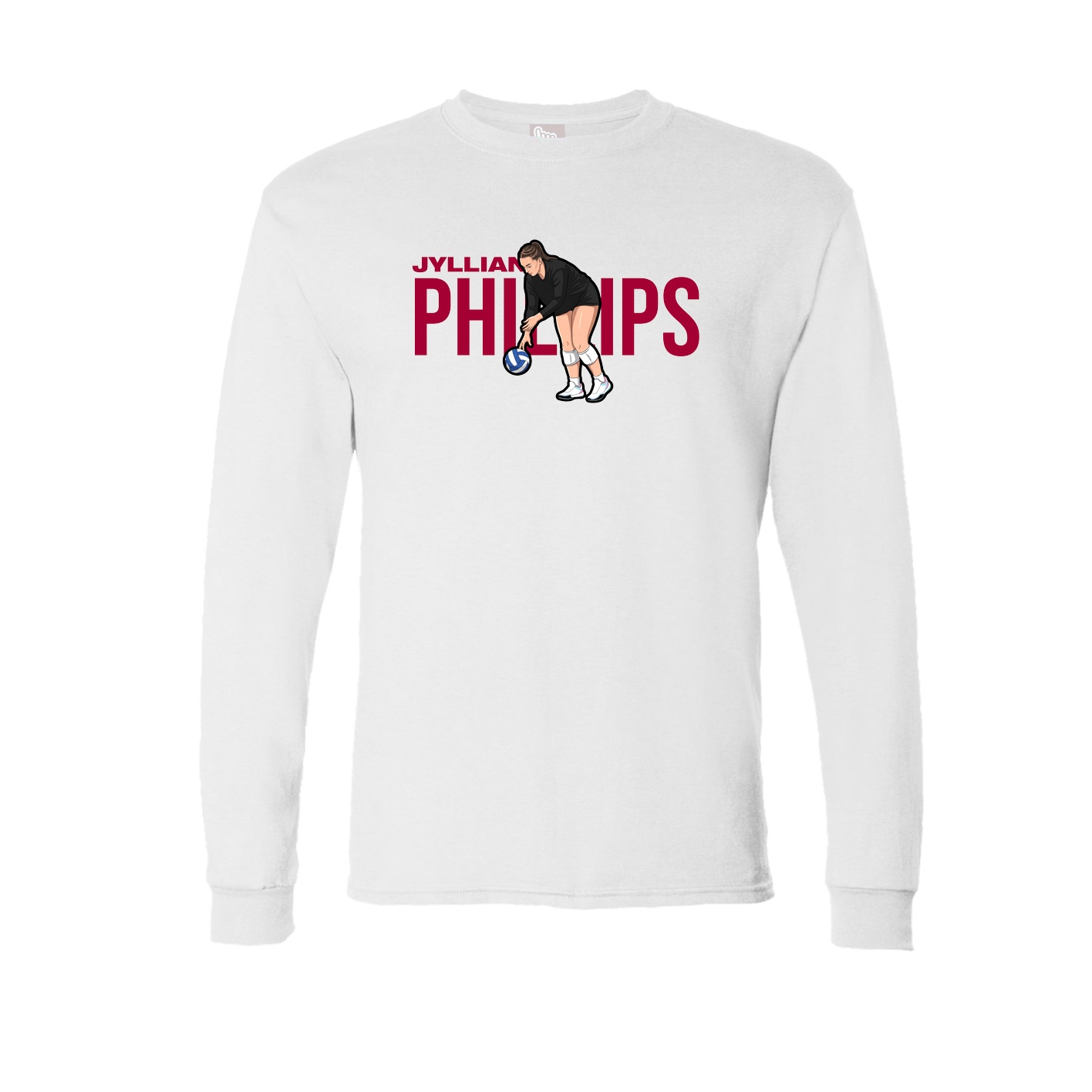 Long Sleeve Tee — Player Name in White