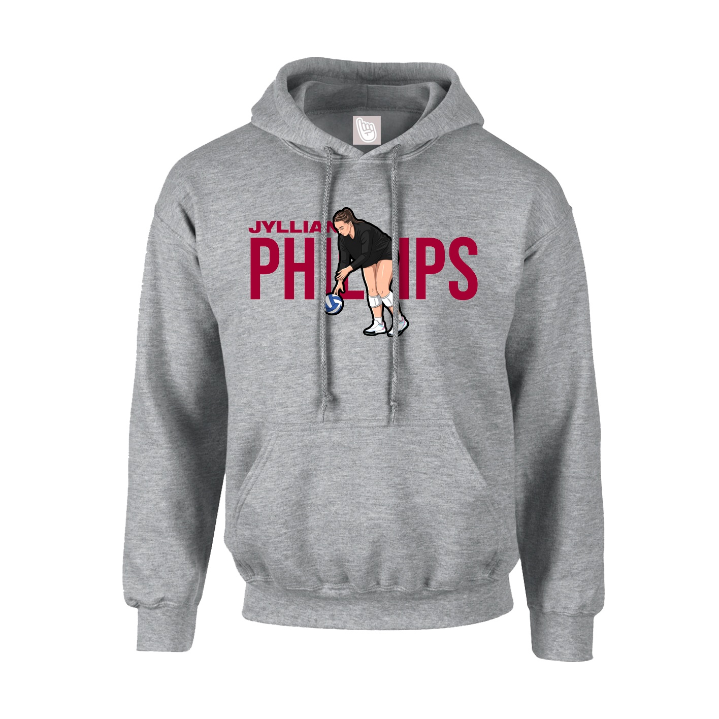 Youth Hoodie — Player Name in Grey