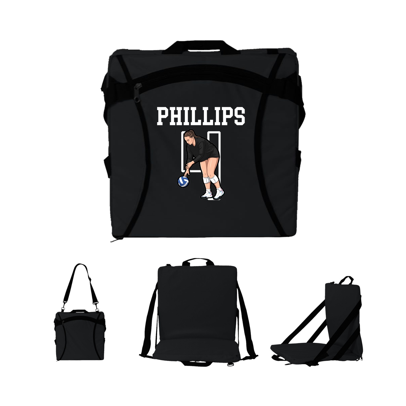 Folding Stadium Seat — Shirsey in Black