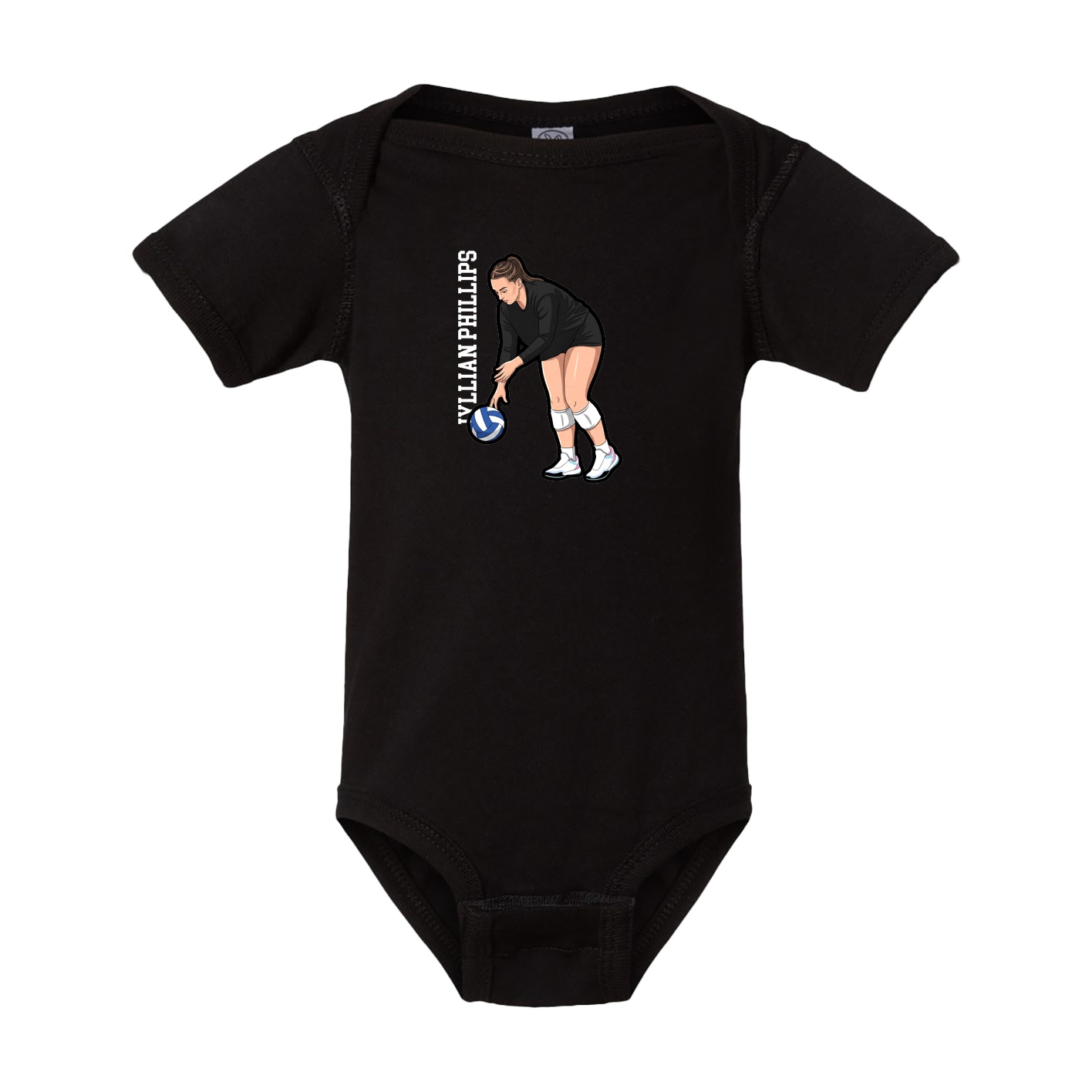 Baby Onesie — Name Vertical in Black