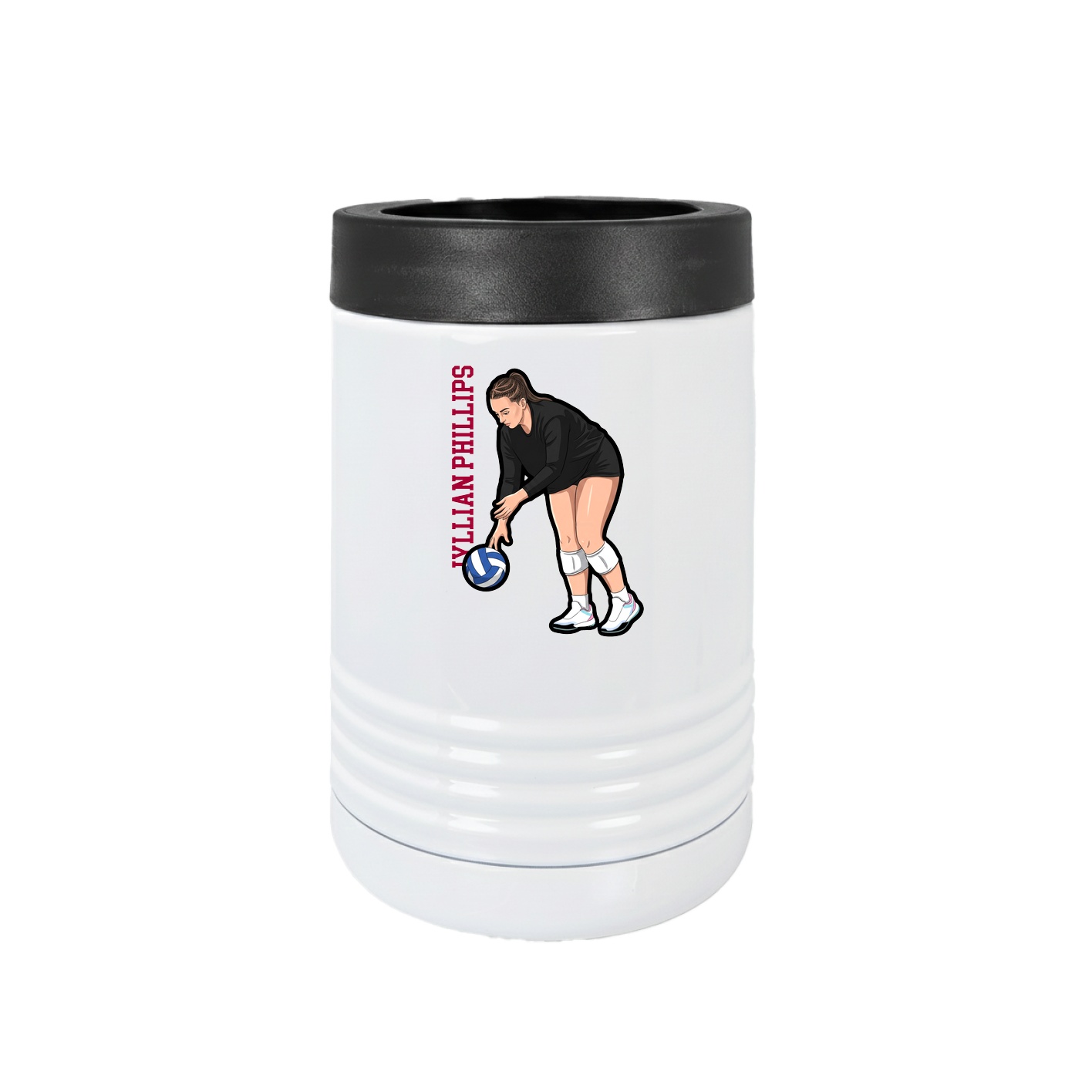 Beverage Holder — Name Vertical in White