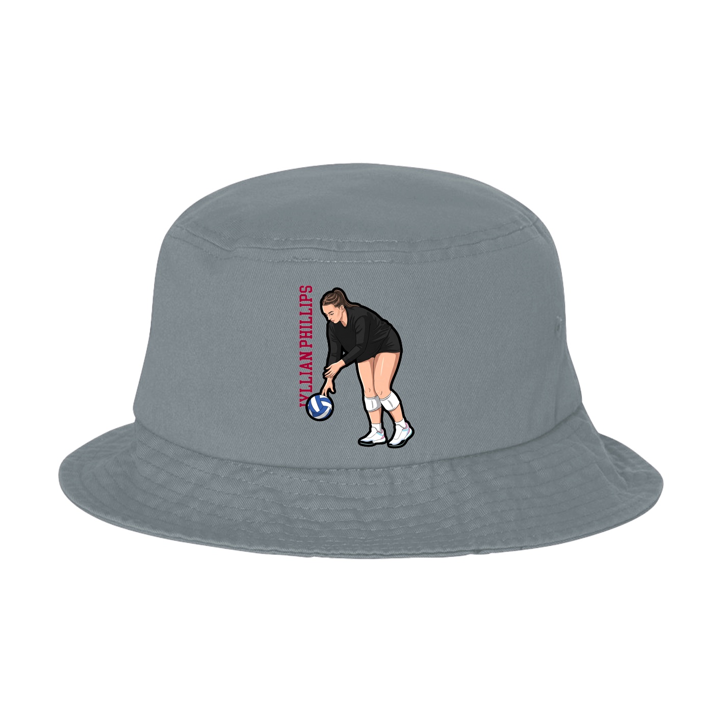 Bucket Cap — Name Vertical in Grey