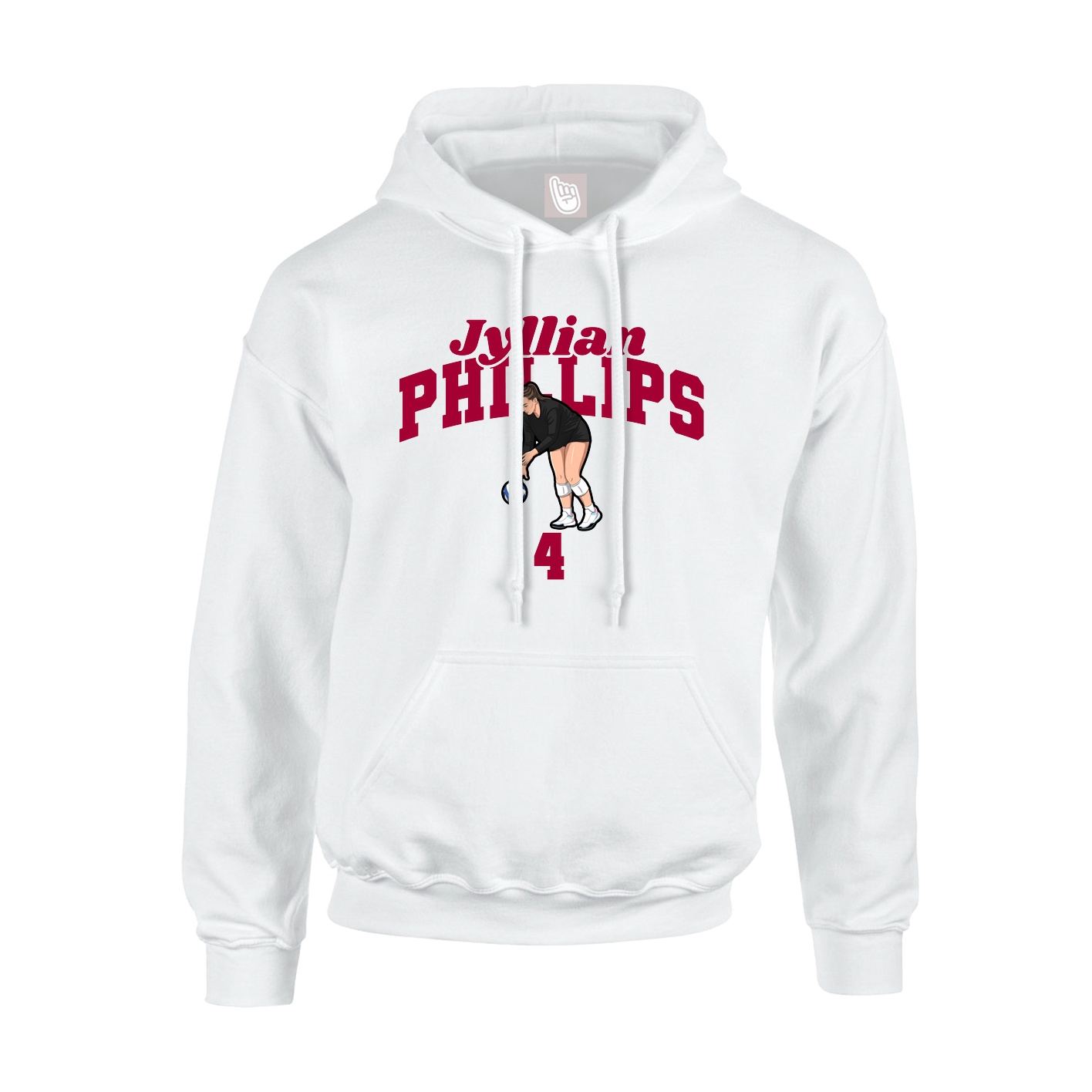 Youth Hoodie — Signature Arch in White