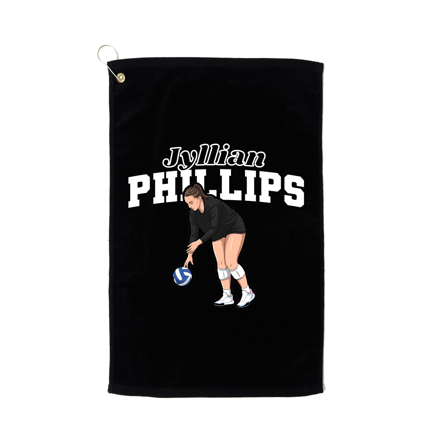Golf Towel — Name Arch in Black