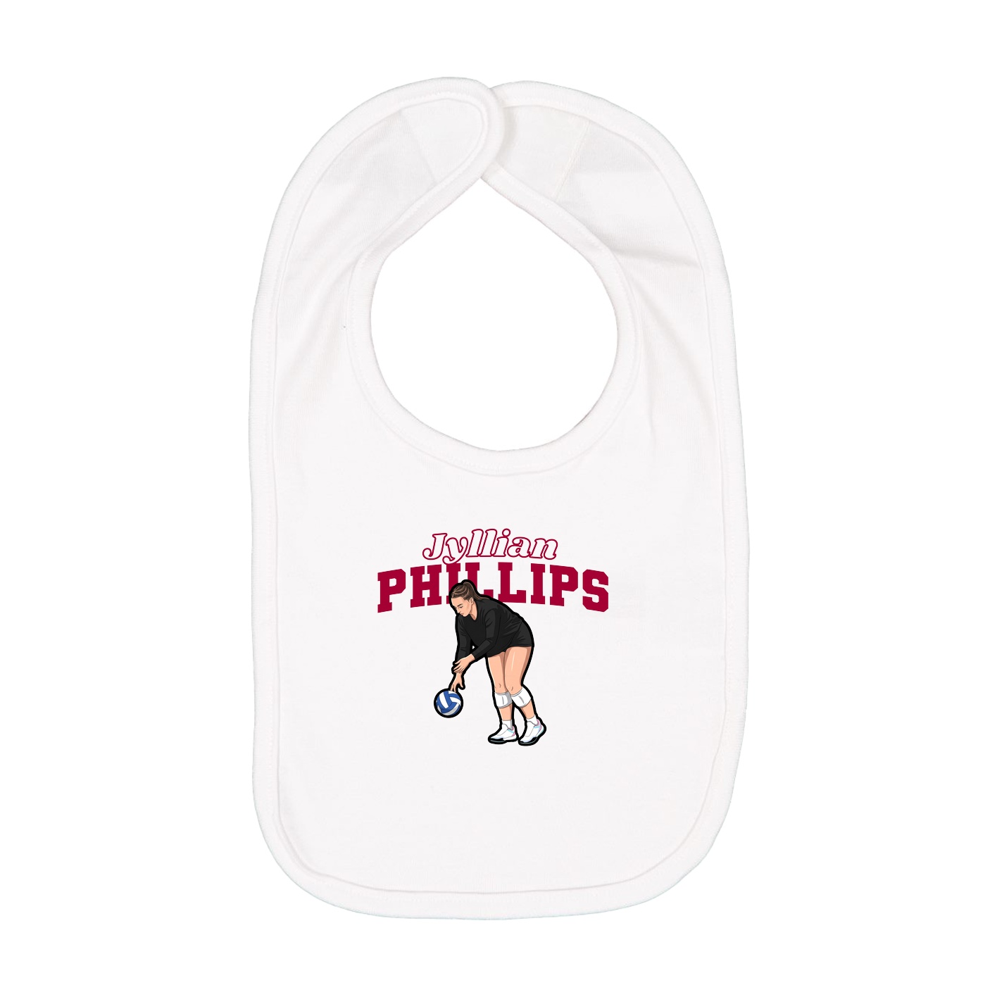Infant Bib — Name Arch in White