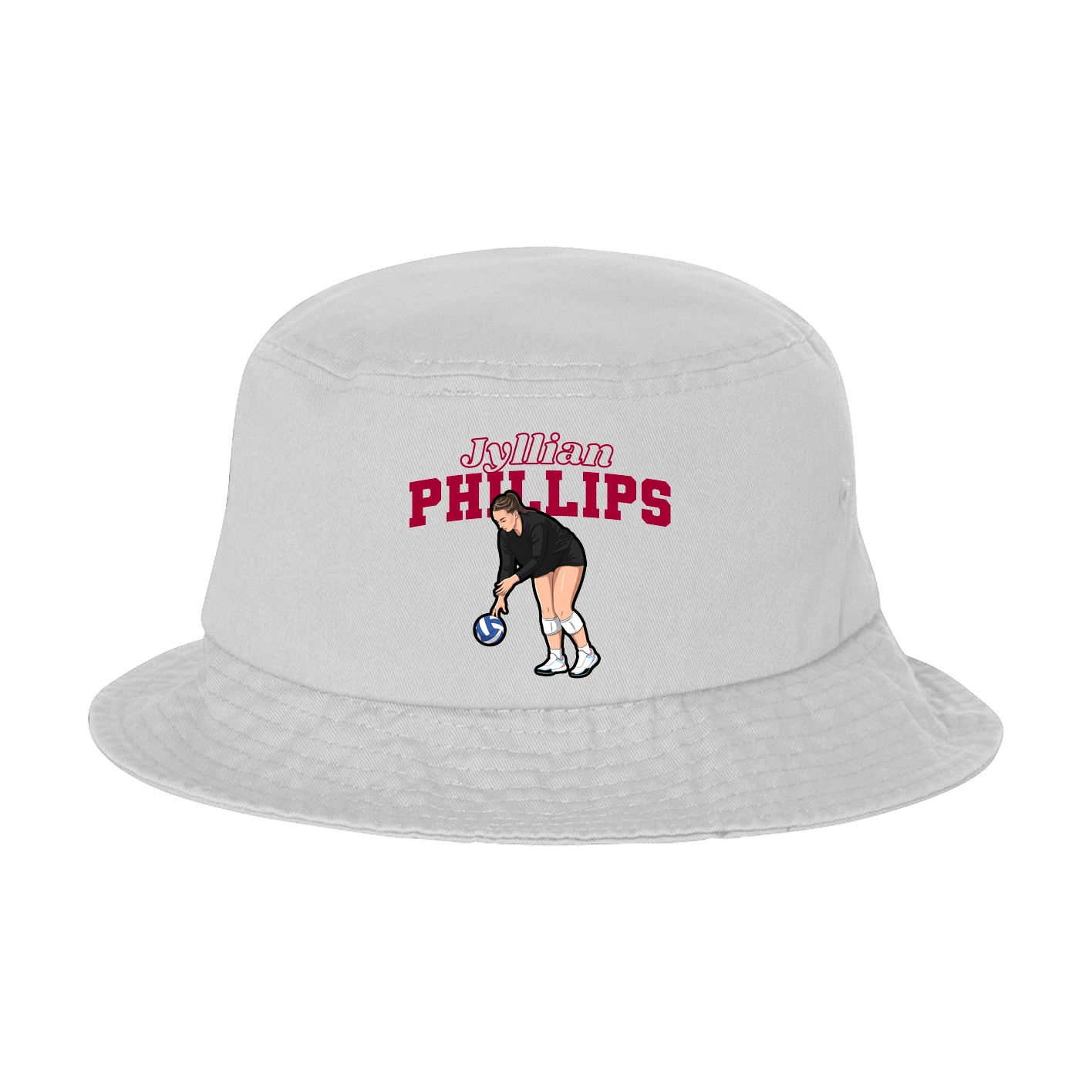 Bucket Cap — Name Arch in White