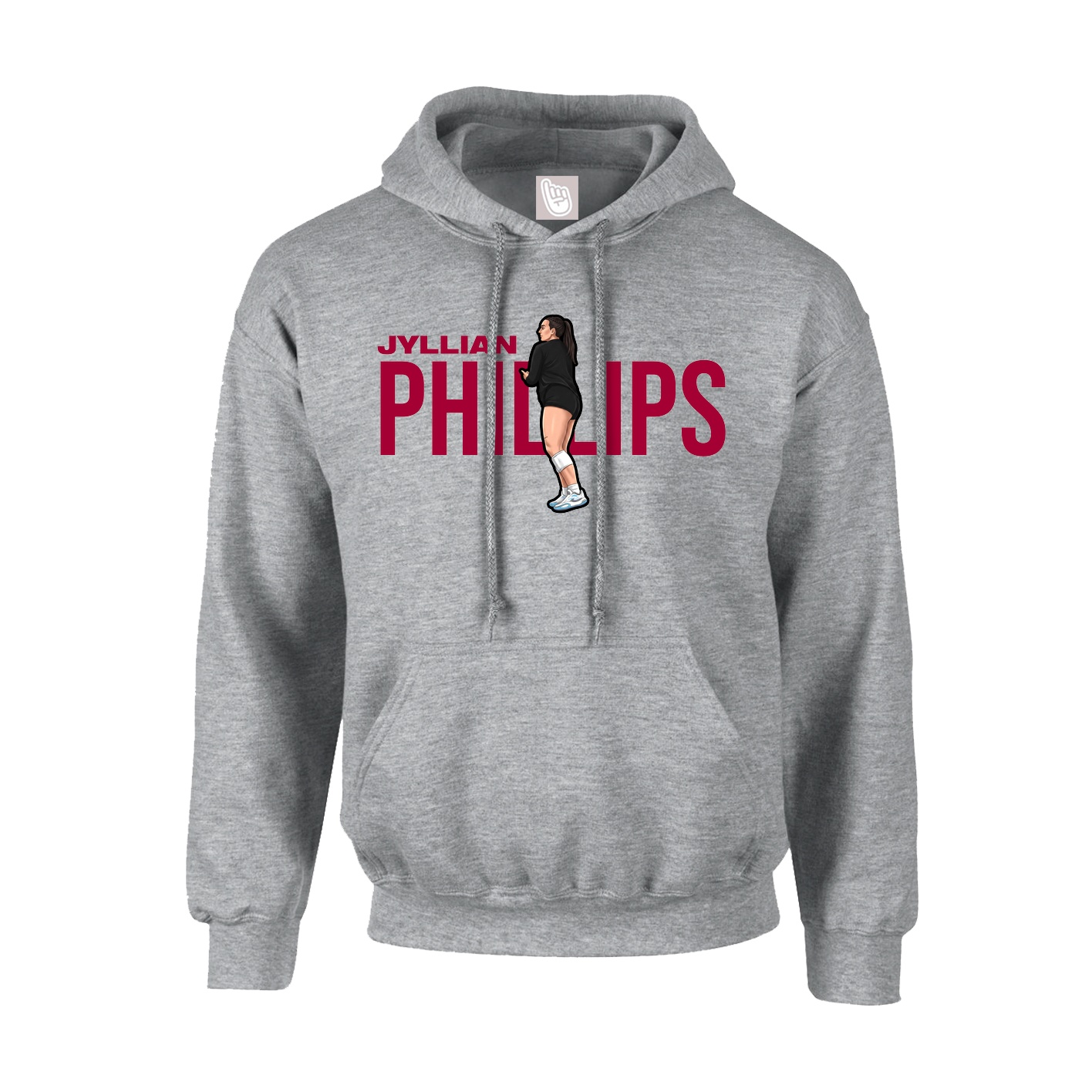 Youth Hoodie — Player Name in Grey