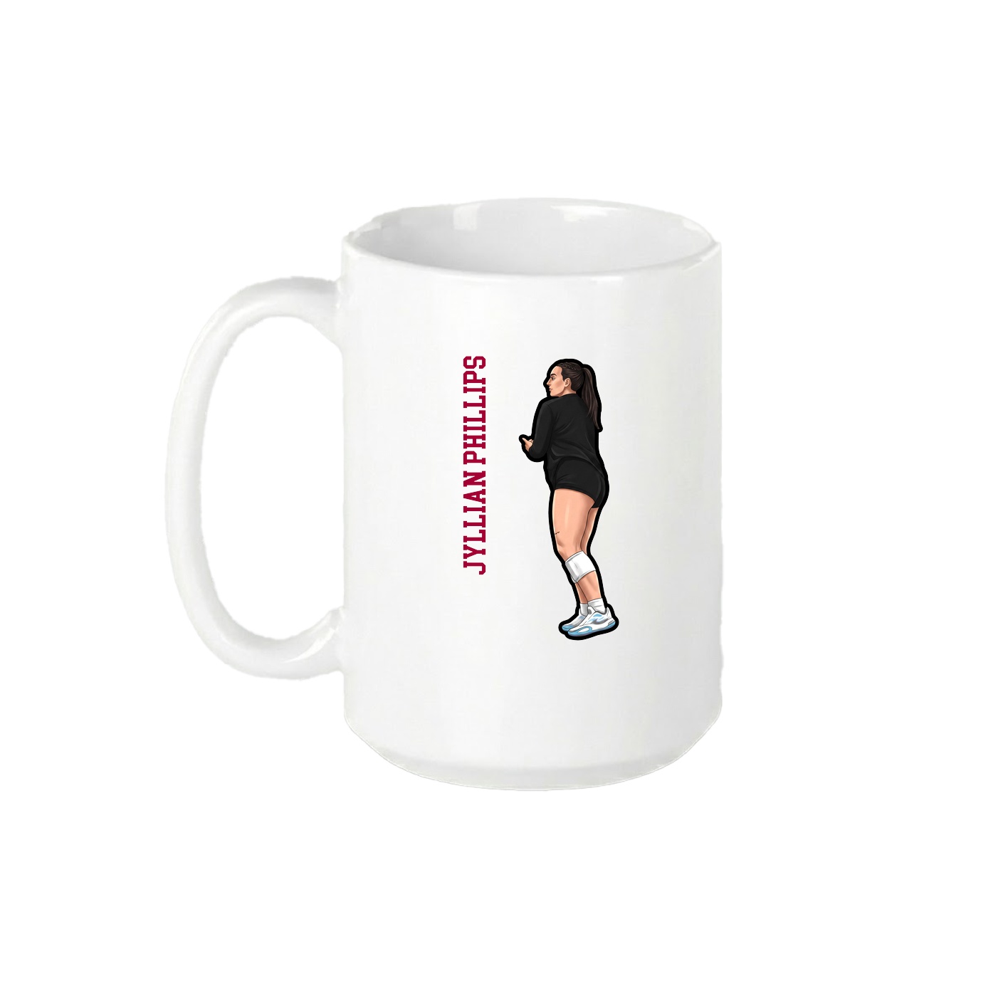 15oz Coffee Mug — Name Vertical in White