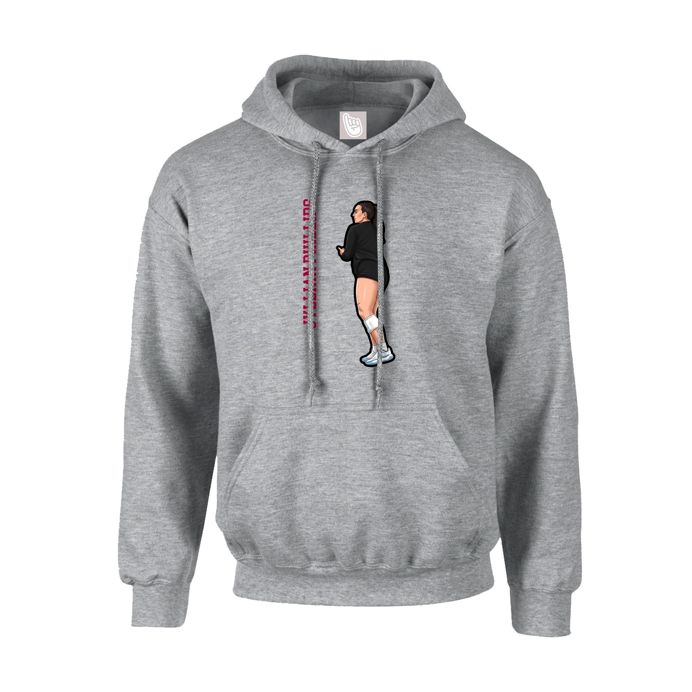 Hoodie — Name Vertical in Grey