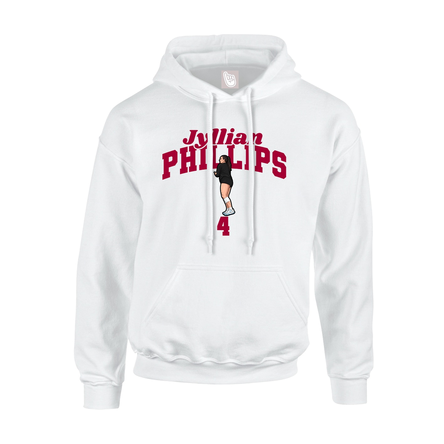 Youth Hoodie — Signature Arch in White
