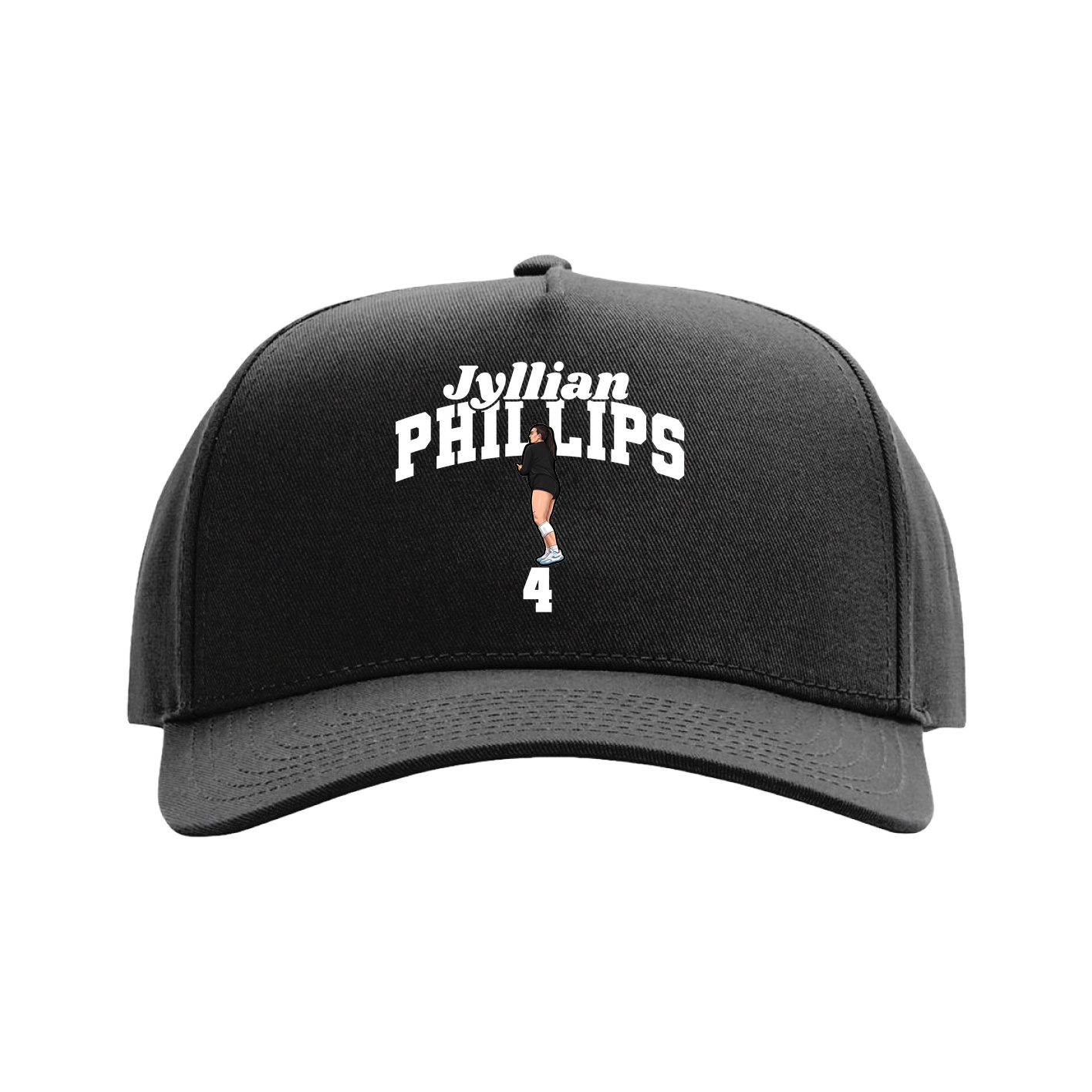 Full Fabric Five-Panel Champ Cap — Signature Arch in Black