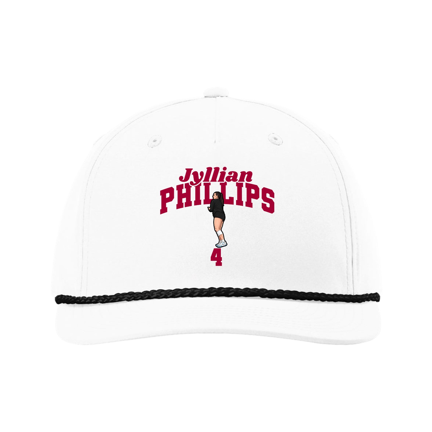 Five-Panel Classic Rope Cap — Signature Arch in White