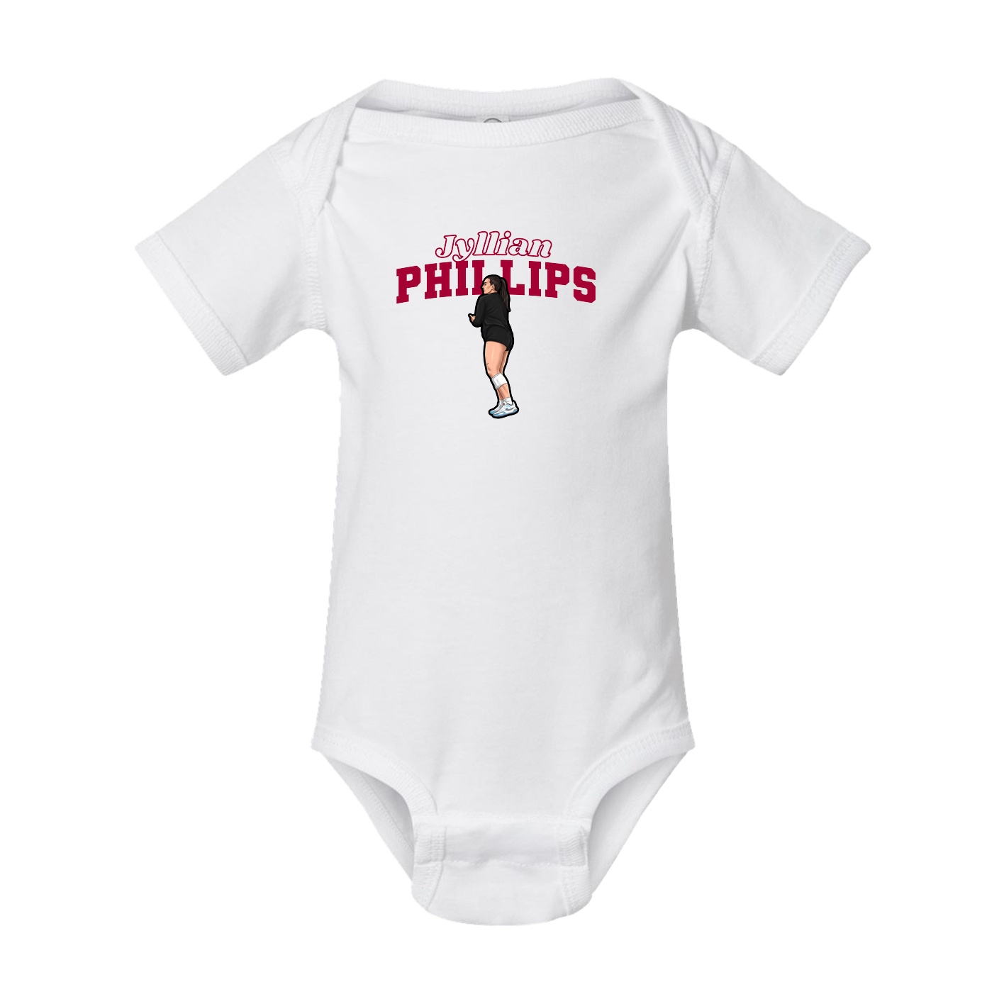 Baby Onesie — Name Arch in White