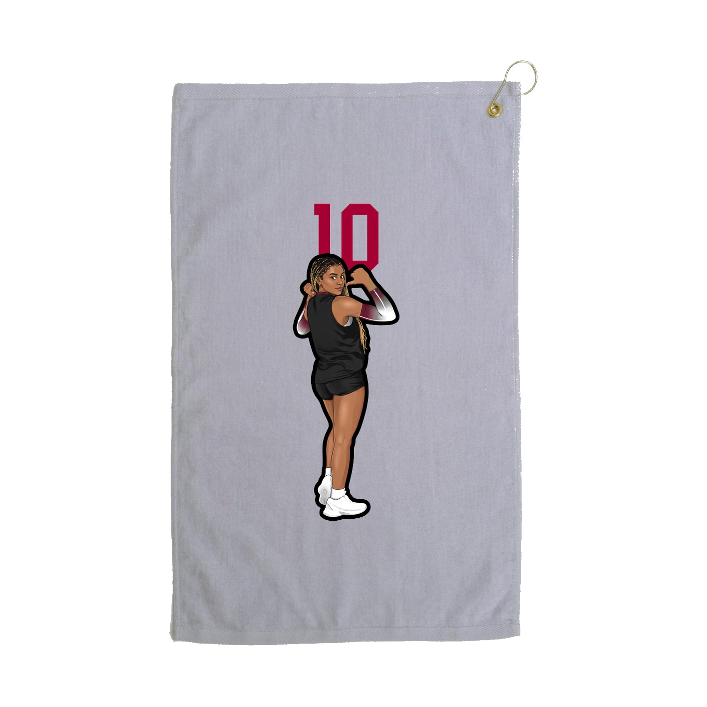 Golf Towel — Number Top in Grey