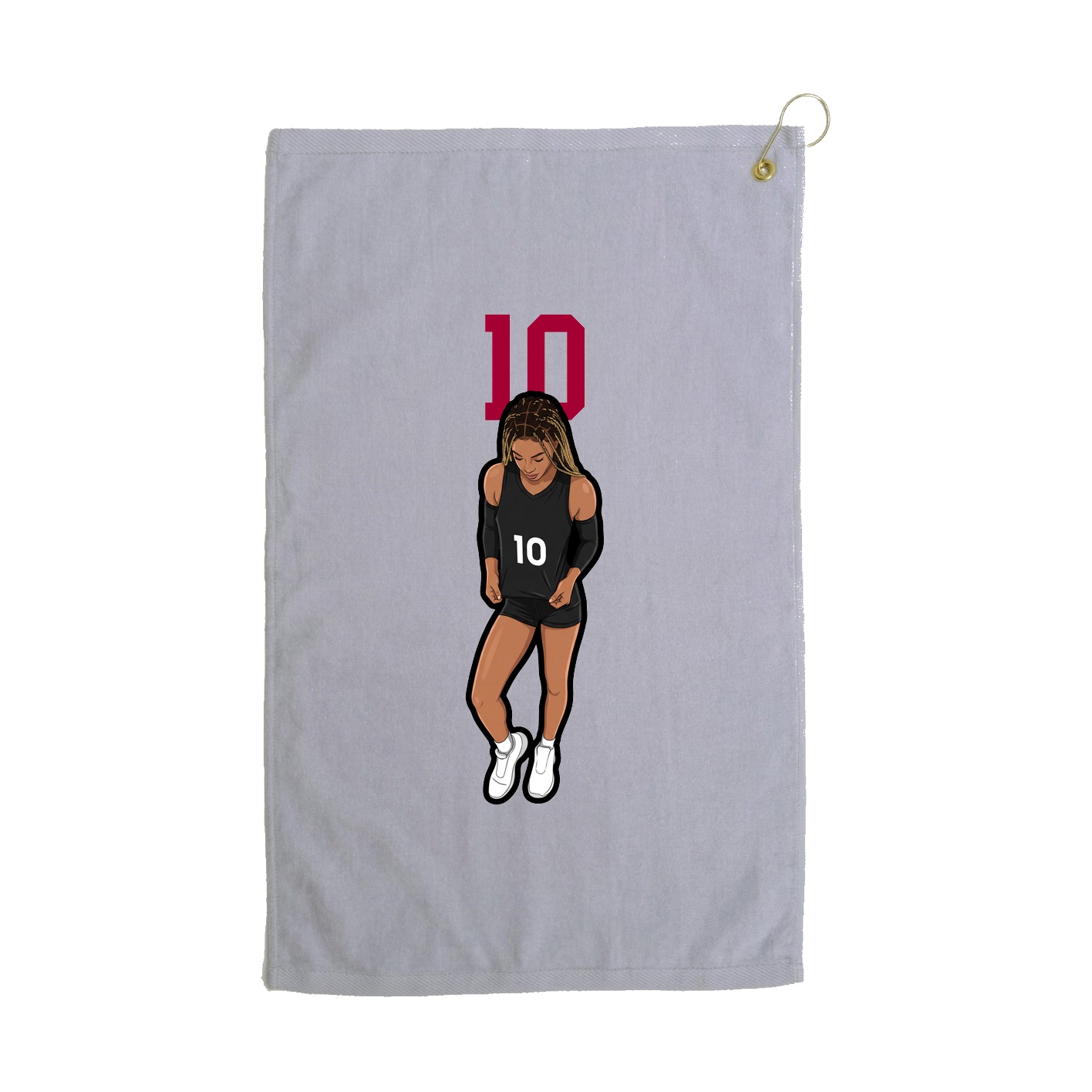 Golf Towel — Number Top in Grey