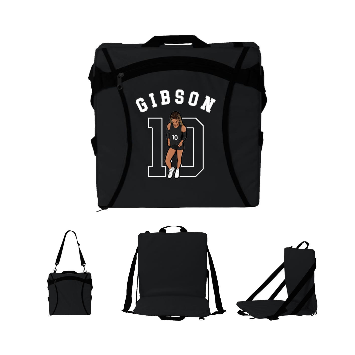 Folding Stadium Seat — Shirsey Arch in Black