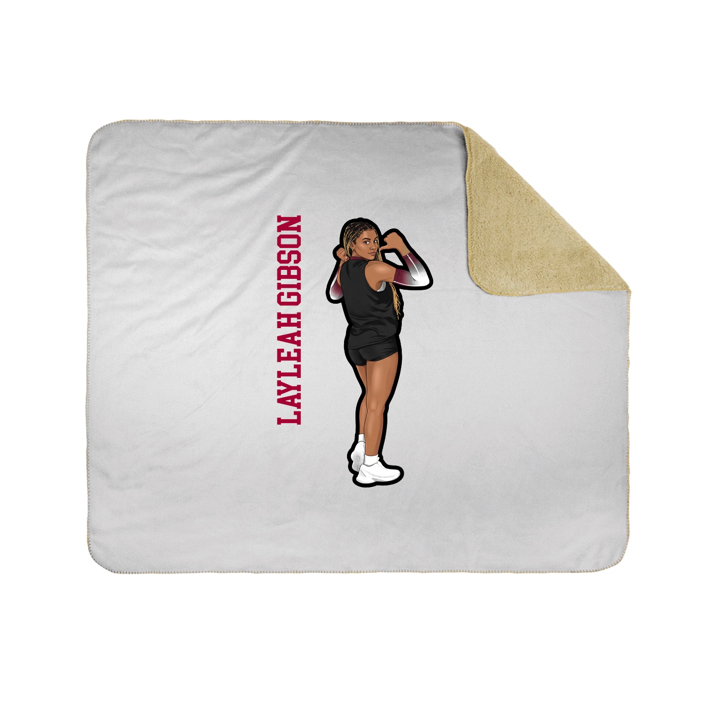 Throw Blanket — Name Vertical in White