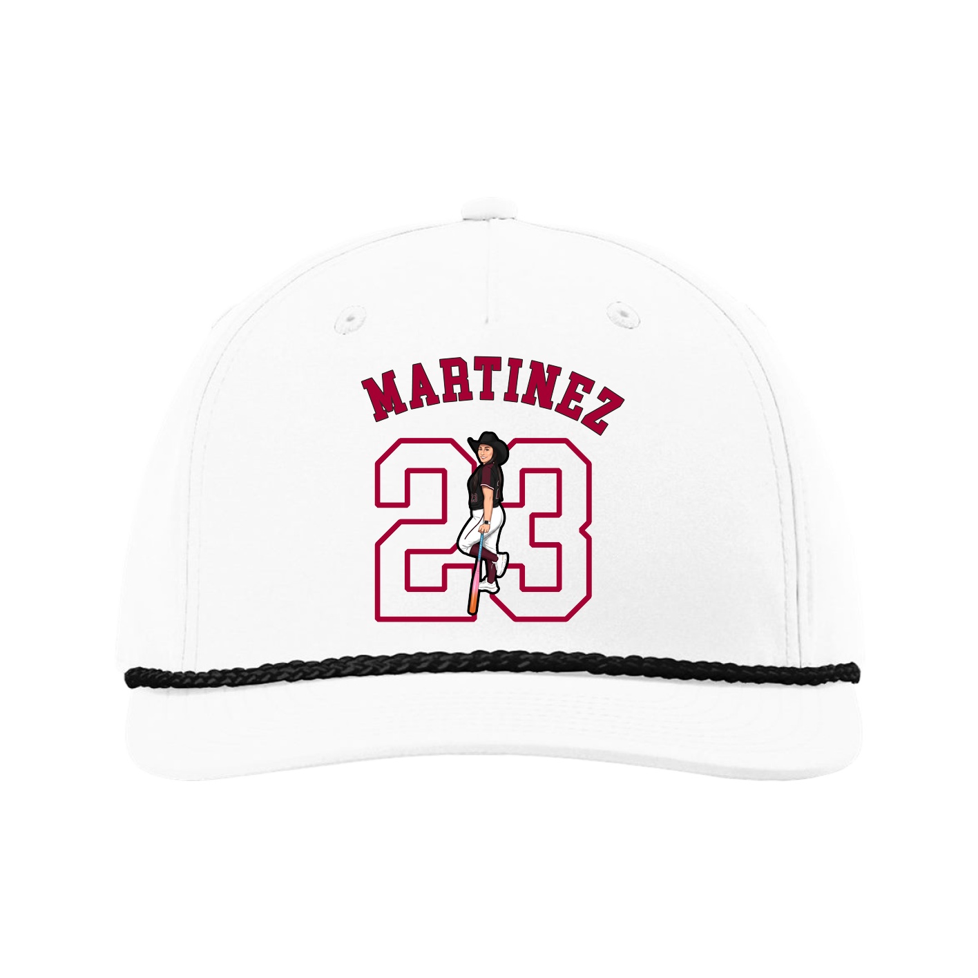 Five-Panel Classic Rope Cap — Shirsey Arch in White