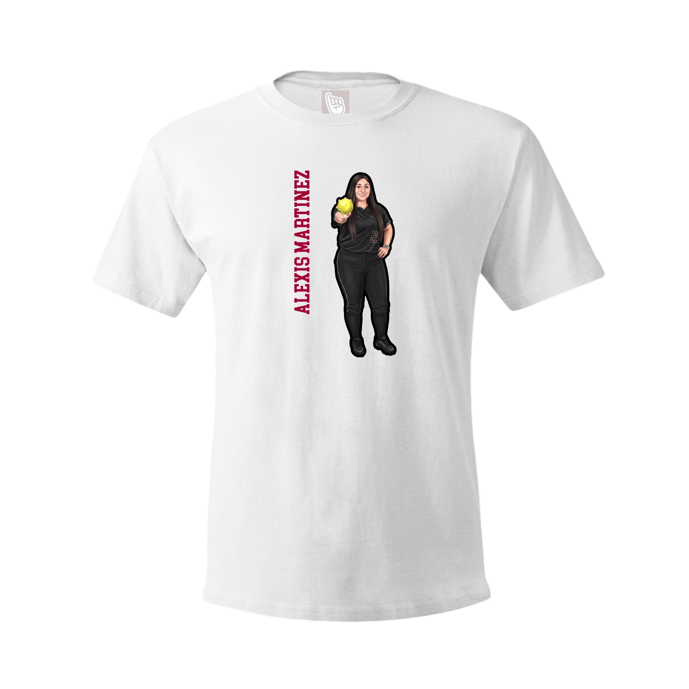 Youth Tee — Name Vertical in White
